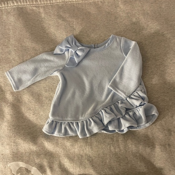 Rare Editions | Blue VelourTwo piece outfit |  3-6mo - Picture 2 of 4